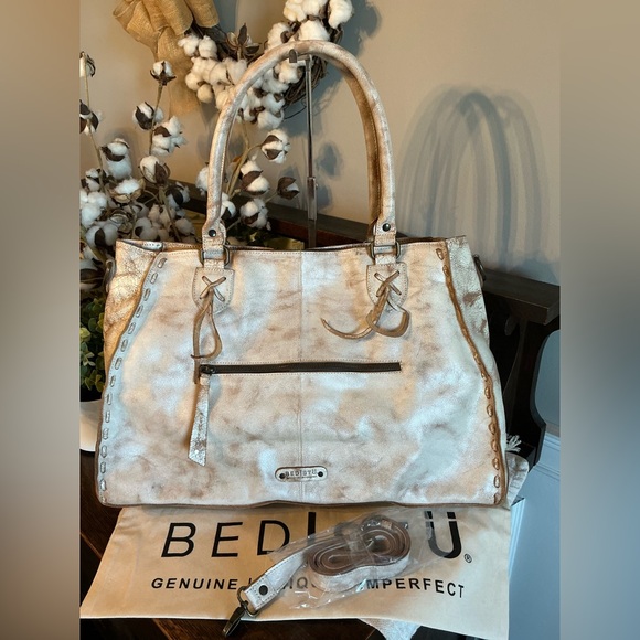 NWT Bed Stu Leather Rockaway Shoulder Crossbody Bag Tote Nectar Lux MSPR $345 - Picture 14 of 16